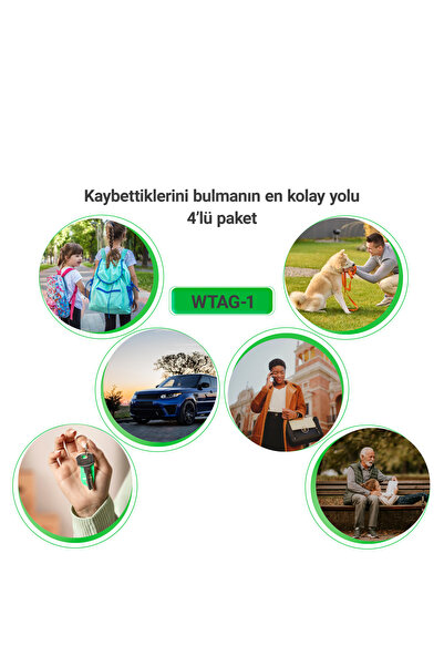 WİAMi A2 Itag Akıllı Takip Cihazı 4'lü Paket (APPLE İLE UYUMLU)
