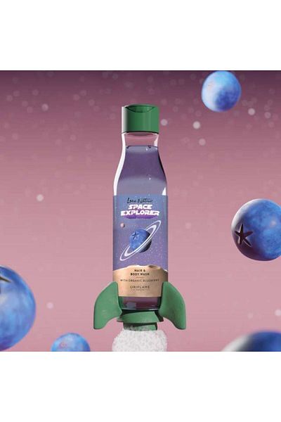 Oriflame Love Nature Space Explorer - Organic Blueberry Extract Hair and Body Shampoo