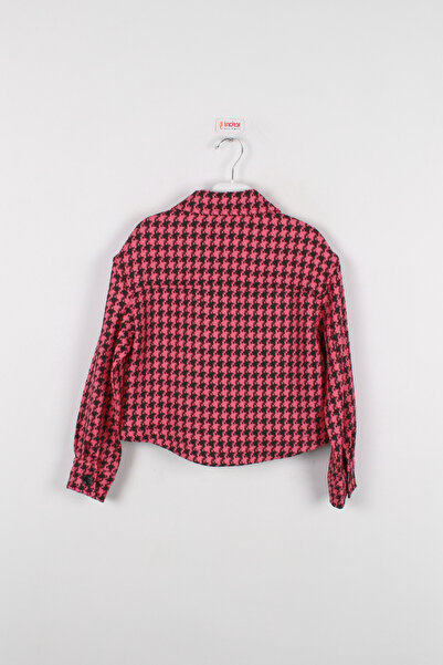 incity Girl's Houndstooth Patterned Buttoned Jacket