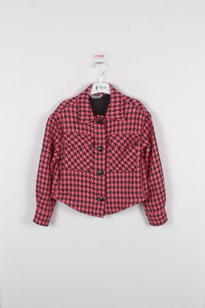 incity Jachetă pentru fetiță cu nasturi cu model Houndstooth