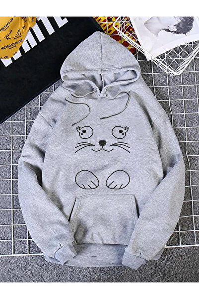 Surprise tekstil Hanorac cu glugă cu imprimeu Surprise Cat