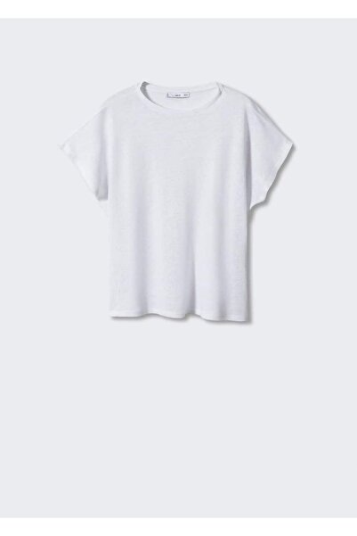 MANGO Woman T-Shirt 100% λινό