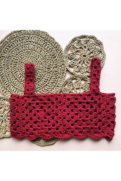 The Cloudish Shop Kız Bebek Çocuk Merserize El Örgüsü Crop Bluz