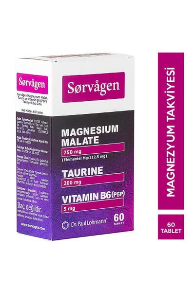 Sorvagen Magnezyum Malat Taurin ve Vitamin B6 60 Tablet