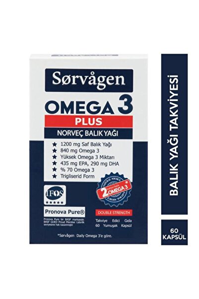 Sorvagen Omega 3 Plus Norveç Balık Yağı 60 Kapsül