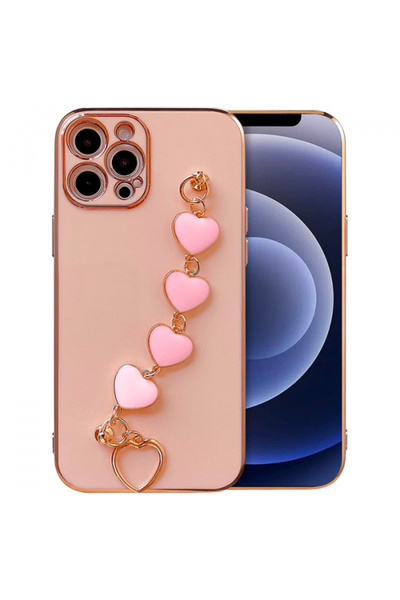 Ally Iphone 12 Pro 6.1inç Kılıf Kalp Bileklik Tutuculu Lüx Silikon Askılı Kıl...