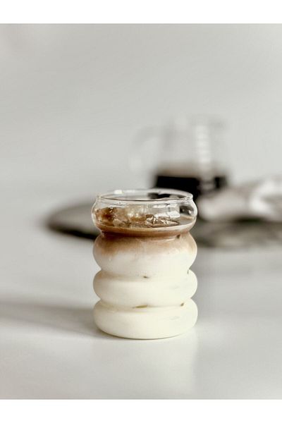 Bardak Shop Cupă în formă de bandă din sticlă borosilicată rezistentă la căldură |   Cana de cafea si prezentare - 1 bucata