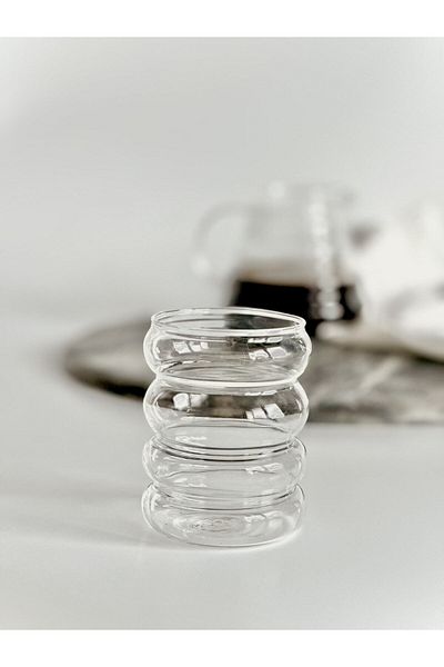 Bardak Shop Cupă în formă de bandă din sticlă borosilicată rezistentă la căldură |   Cana de cafea si prezentare - 1 bucata