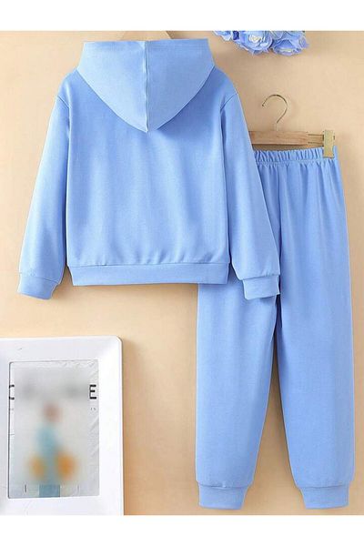 AFROGİYİM Set de trening oversize cu glugă cu imprimeu New York pentru damă