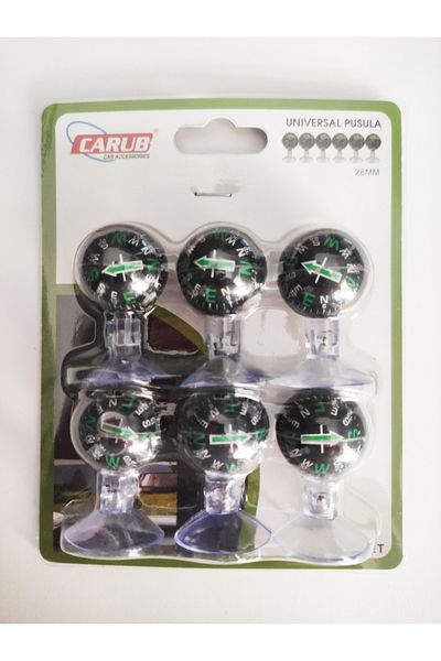 REPLAX Black Mini Size 6-Piece Compass Set with Suction Cup Inside Vehicle 28mm