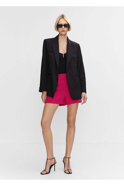 MANGO Woman High Waisted Straight Cut Shorts