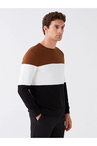 LC Waikiki LCW Vision Crew Neck Long Sleeve Color Block Men's Sweatshirt