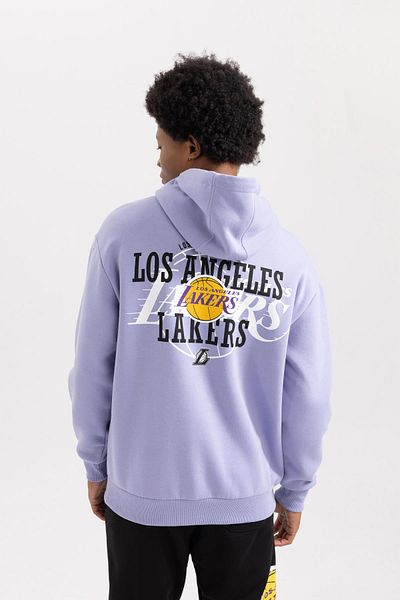 DeFacto Los Angeles Lakers Nba Oversize Hooded Thick Sweatshirt - U9867Az23Au