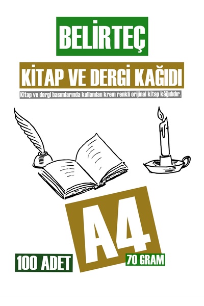 Belirteç A4 Nostaljik Kitap Ve Dergi Kağıdı 70 gram 100 Adet A4 Boyutunda