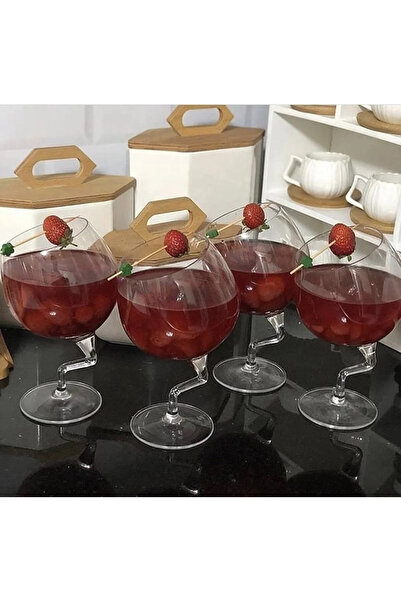 FAYA HOME Paşabahçe Enoteca Zikzak Ayaklı Şarap Kadehi Magnolya Sunum Bardak 6’lı