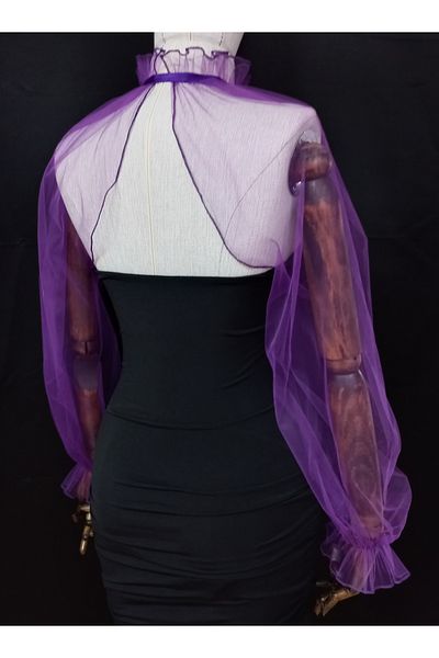 es moda shop Amy evening dress tulle shawl neck collar purple