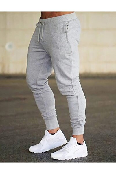 Bağcı Butik Men's Gray 2 Thread Ribbed Sweatpants