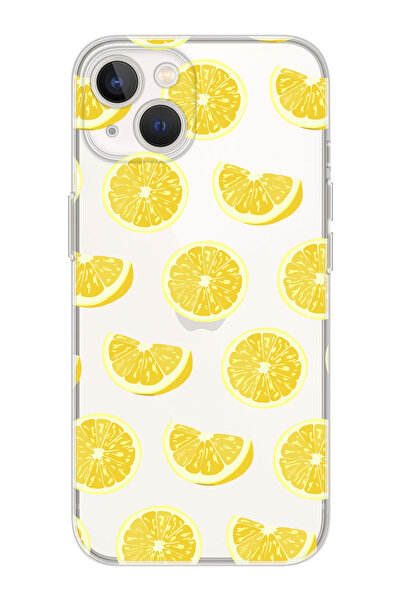 shoptocase Iphone 15 PLUS Uyumlu Limonlar Tasarımlı Premium Şeffaf Telefon Kı...