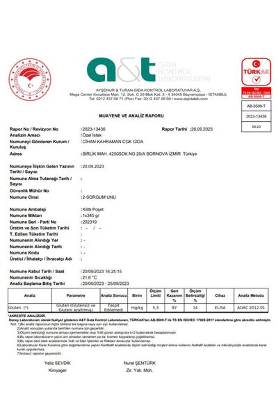 Doğalinya Glutensiz Sorgum Unu 5 Kg
