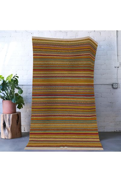 Rugs Modern Halı Διακοσμητικό Χαλί Mira με Πολύχρωμες Γραμμές και Ψάθινο Σχέδ...