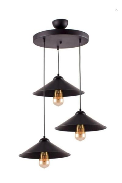 retro home design Shackle Triple Large Mayan Smoked Acrylic Antique UFO Black Single Pendant Lamp Chandelier