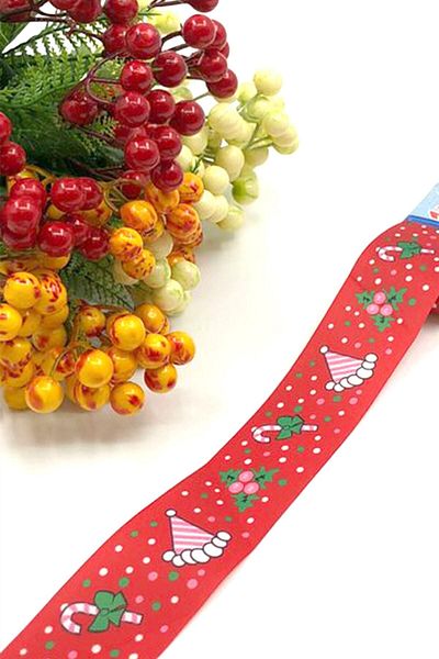 GÜLSEMALİ New Year Welcome 2023 Christmas New Year, Decor Packaging Buckle Grosgrain Printed Ribbon 10 Mt