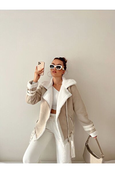 SERAH BUTİK SÜET DERİ PARÇACIKLI TASARIM MONT