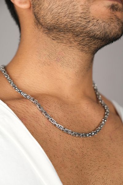 Jack Ferrero Men's Steel Necklace Guaranteed Not to Discolor
