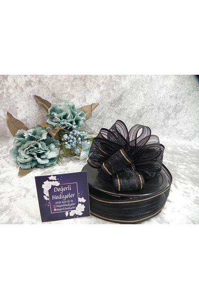 GÜLSEMALİ 2.5 CM BLACK GÜLBANT STRING RIBBON 20 MT