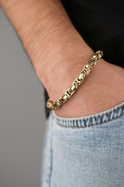 Jack Ferrero Men's Leather Bracelet Steel Lock Does Not Fade Color