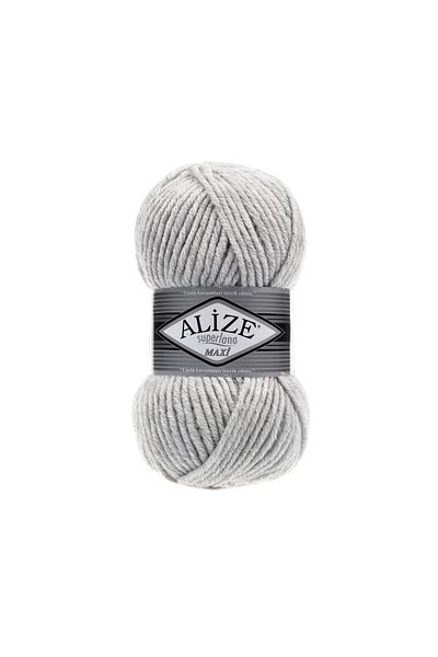 Alize SUPERLANA MAXI 25% Μαλλί - 75% Ακρυλικό / 100 gr - 100 m ΓΙΑ ΠΛΕΚΤΟ ΜΠΕΡΕ ΦΙΝΙΡΙΣΤΙΚΟ 208 ΑΝΟΙΧΤΟ ΓΚΡΙ ΜΕΛΑΝΖ
