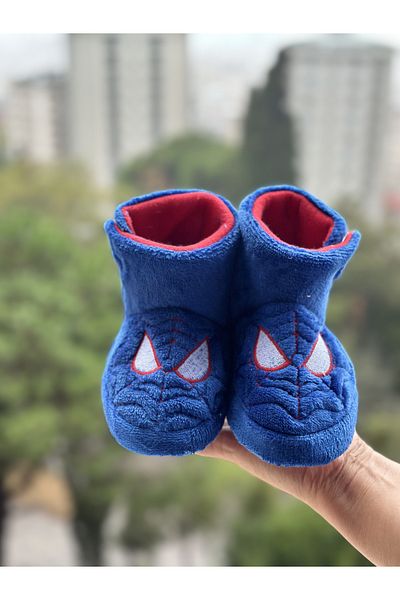 Bold Boutique Spiderman Figured Παιδικά Παπούτσια Νηπιαγωγείου Χειμερινές μπότες για το σπίτι Παντόφλες Flat Footed