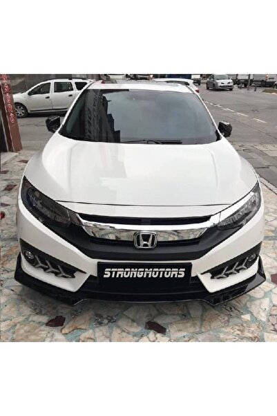 Sm Motors Body Kit Ön Lip 3 Parça Honda Civic Fc5 Kasa Uyumlu Parlak Siyah