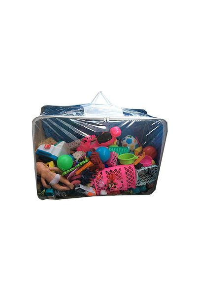 Dekals Transparent Handled PVC Bag Toy Storage Organizer Bag Toy Storage Bag 64x45x30cm