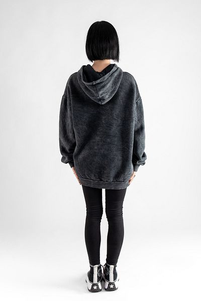 Bak Moda Πλενόμενο Basic Oversize Unisex Smoked Hoodie
