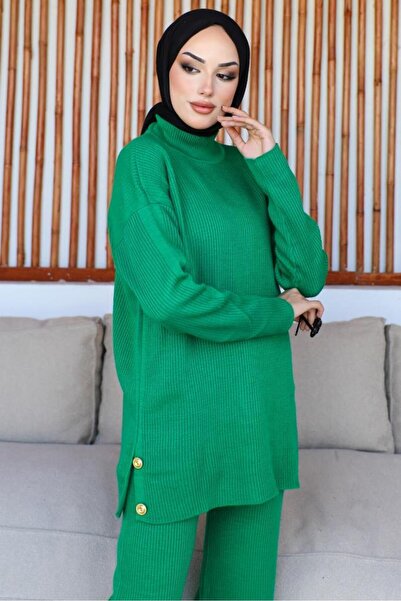 benguen 23007 Corded Button Suit Green