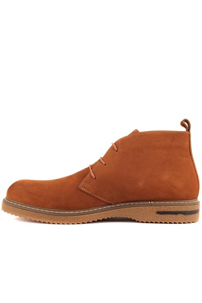 SailLakers - Ανδρικές μπότες με κορδόνια από δέρμα Tan Nubuck 102-9065-21750