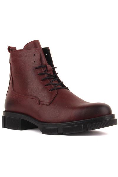 SailLakers - Claret Red Leather Zippered Men's Boots
