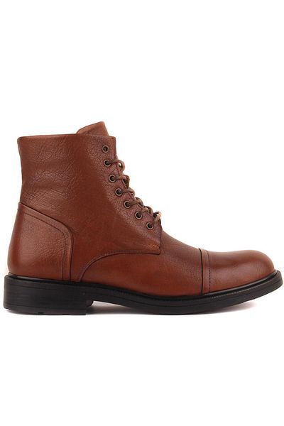 SailLakers - Tan Leather Zippered Men's Boots
