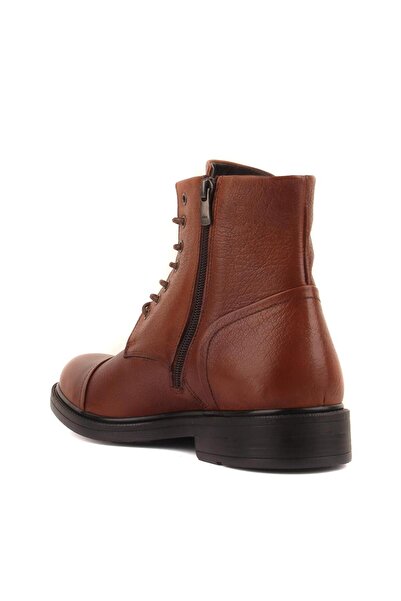 SailLakers - Ανδρικές μπότες με δερμάτινο φερμουάρ Tan 102-3507-121K