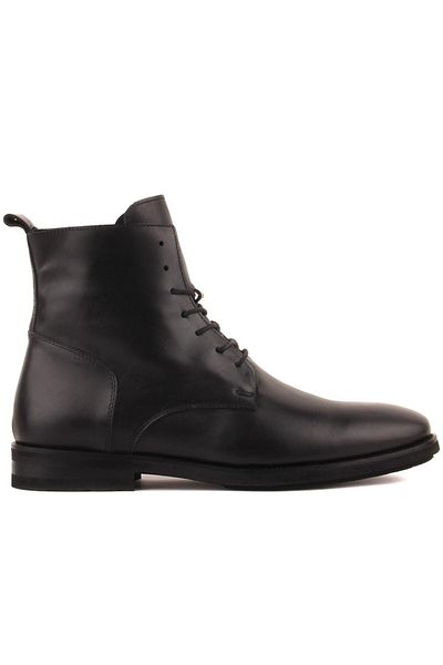 SailLakers - Black Leather Zippered Men's Boots