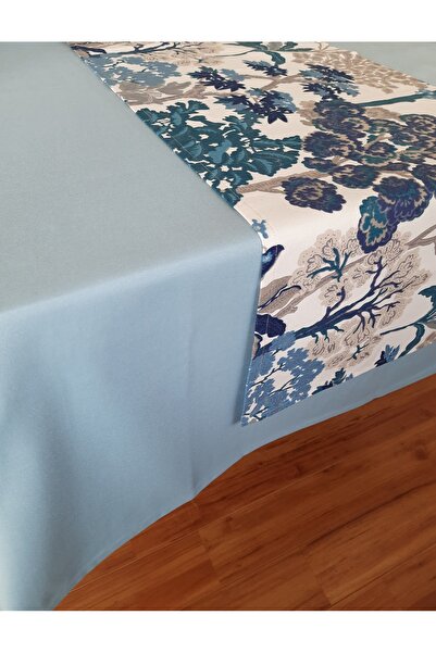 Fabric by Gülçin KOTON PREMIUM DUCK FABRIC BABY BLUE TABLE COVER RUNNER