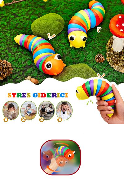 Kayyum Oyuncak Colorful Montessori Caterpillar Toy - Socks Fun, Stress and Anxiety Relief