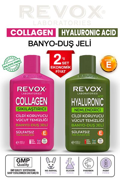 Revox Hyaluronic Acid Skin Moisturizing + Collagen Firming Shower Gel Economic Set