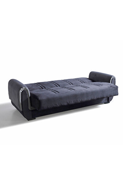 Eymense Yaprak Çekyatlı Üçlü Kanepe Çekyat