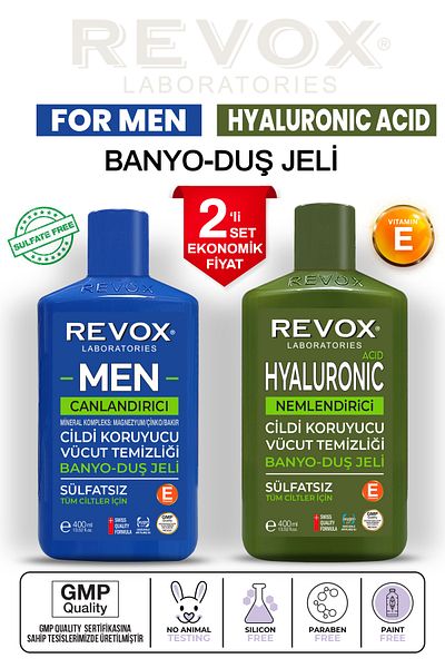 Revox Multi Mineral Complex Skin Revitalizing + Hyaluronic Acid Skin Moisturizing Shower Gel Economic Set