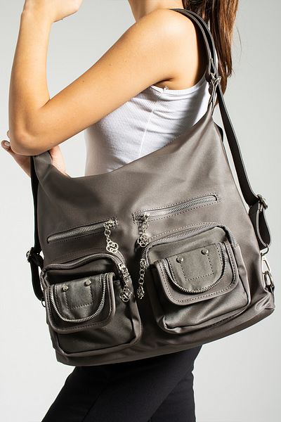 YOGII Velsen Model Unisex Shoulder And Backpack Α Ποιότητας Σατέν Δερμάτινο Αδιάβροχο