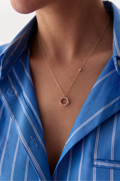 ADOR Altın Tasarım Daire Kolye