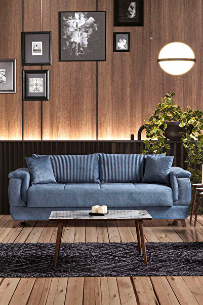 Eymense Lizbon Çekyatlı Üçlü Kanepe Çekyat