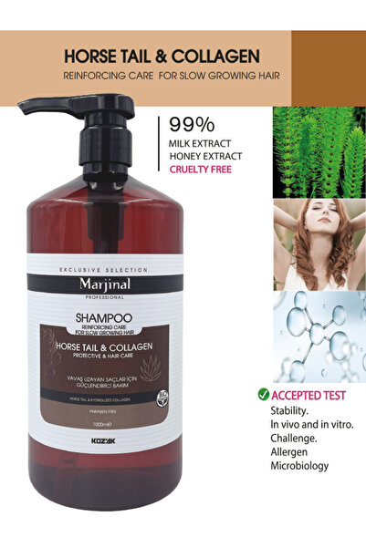 Marjinal Yavaş Uzayan Saçlar Için At Kuyruğu Ve Collagen Güçlendirici Bakım Şampuanı 1000 ml